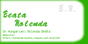 beata molenda business card