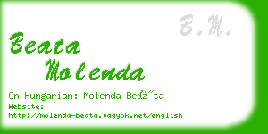 beata molenda business card